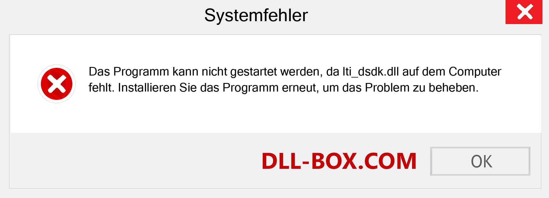 lti_dsdk.dll-Datei fehlt?. Download für Windows 7, 8, 10 - Fix lti_dsdk dll Missing Error unter Windows, Fotos, Bildern