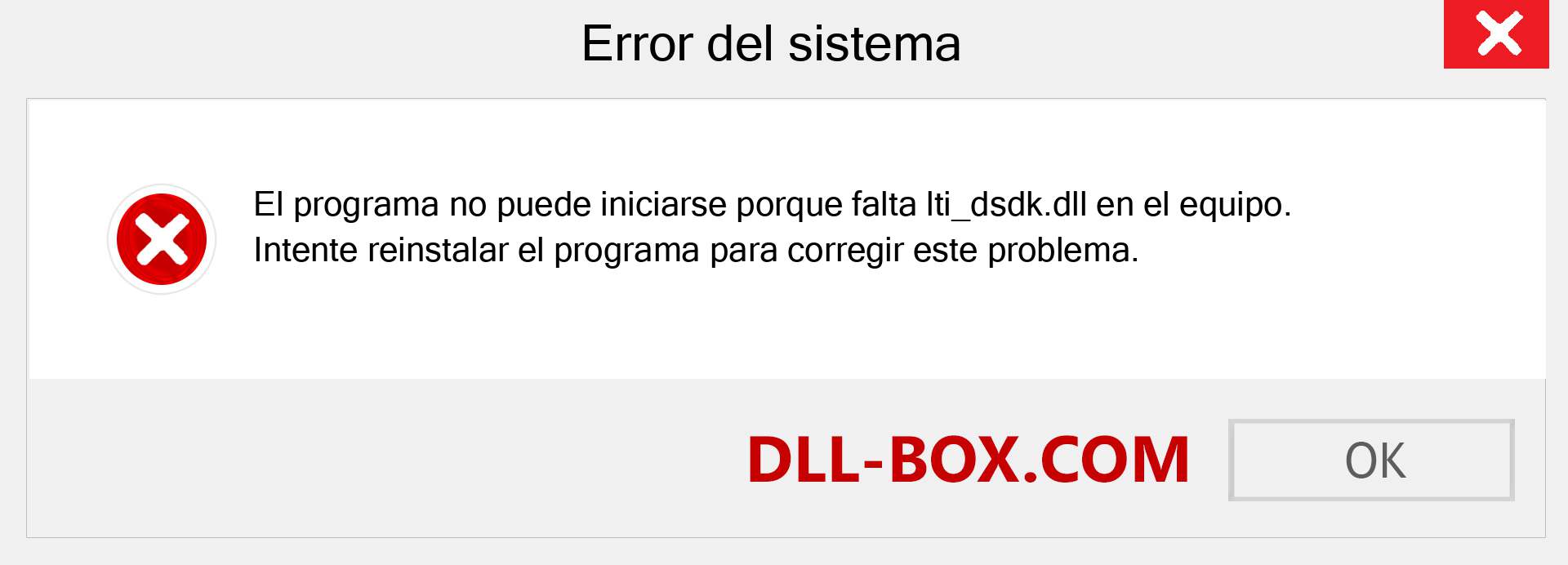 ¿Falta el archivo lti_dsdk.dll ?. Descargar para Windows 7, 8, 10 - Corregir lti_dsdk dll Missing Error en Windows, fotos, imágenes